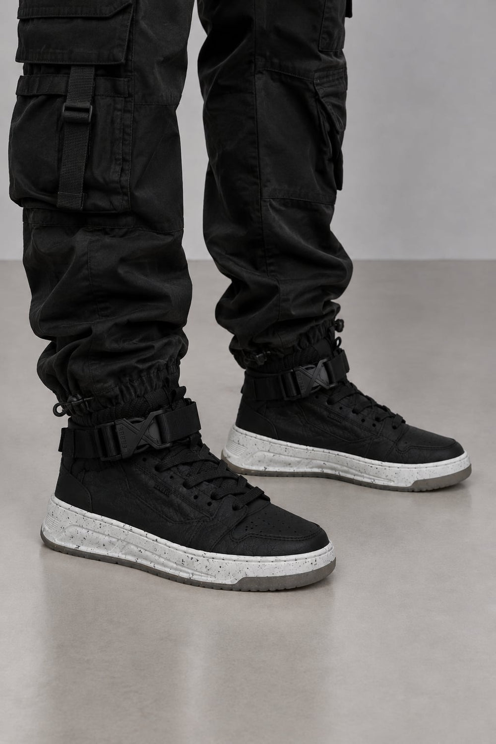 Bronx Leder High Top Sneaker Schwarz Gr. 36