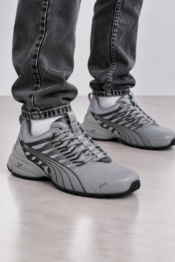 Puma Voltaic Evo Herren Laufschuhe Grau Schwarz Gr. 41