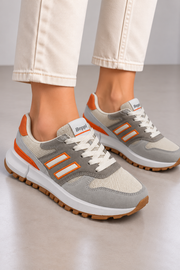 Beppi Damen Sneaker Grau Orange Gr. 37 Neu mit Etikett