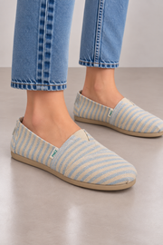 PAEZ Gum Original Classic Surfy Lurex Damen Espadrilles Hellblau Beige Gr. 41