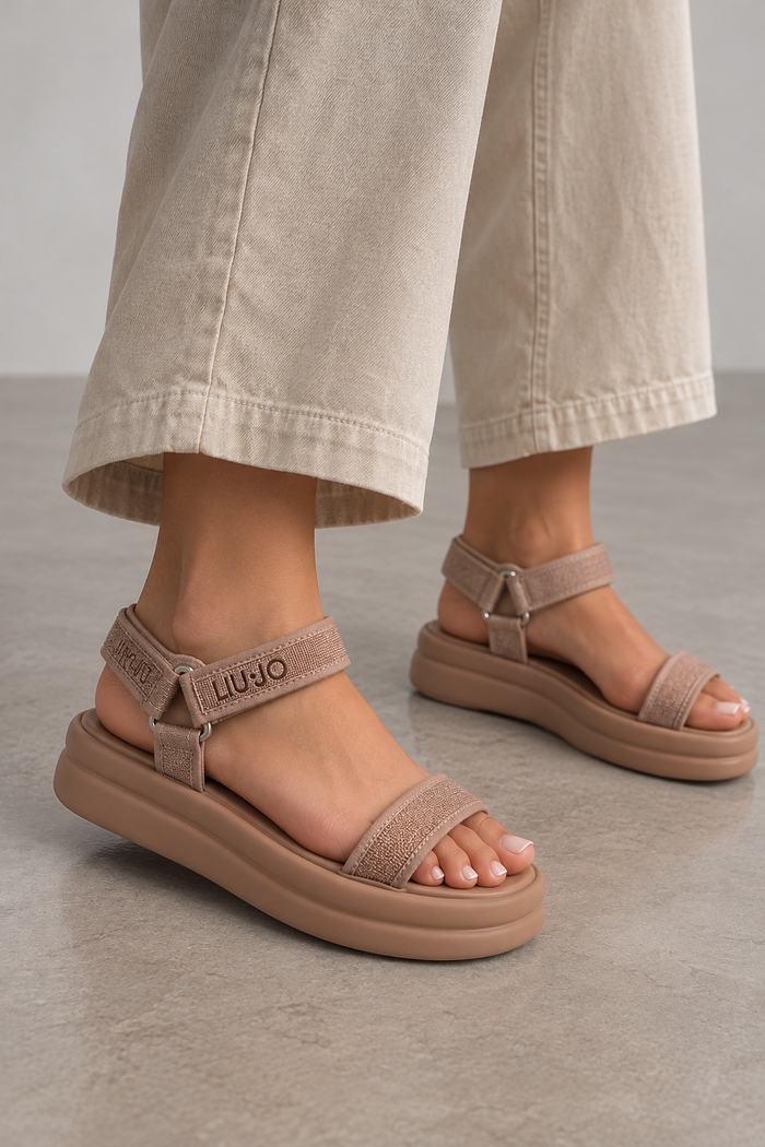 Liu Jo Damen Plateau Sandalen Nude Beige Gr. 41