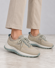 Calvin Klein Runner Lace Up Pearl Mix Damen Sneaker Beige Gr. 40