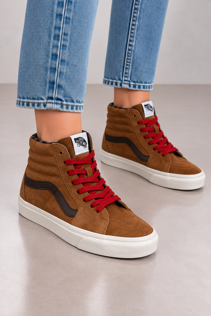 Vans Sk8-Hi Damen Wildleder High Top Sneaker Braun Gr. 39