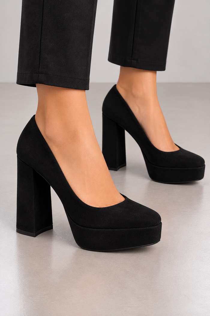 Primadonna Collection Damen Pumps Schwarz Plateau High Heels Gr. 36