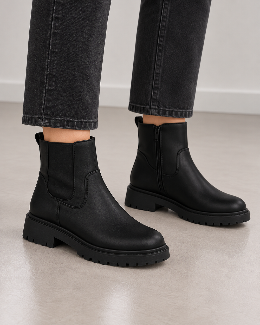 Cosmoparis Damen Leder Stiefeletten Schwarz Gr. 36 Neu