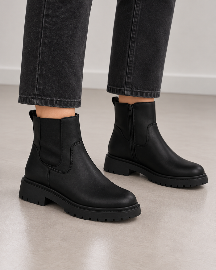 Cosmoparis Damen Leder Stiefeletten Schwarz Gr. 36 Neu