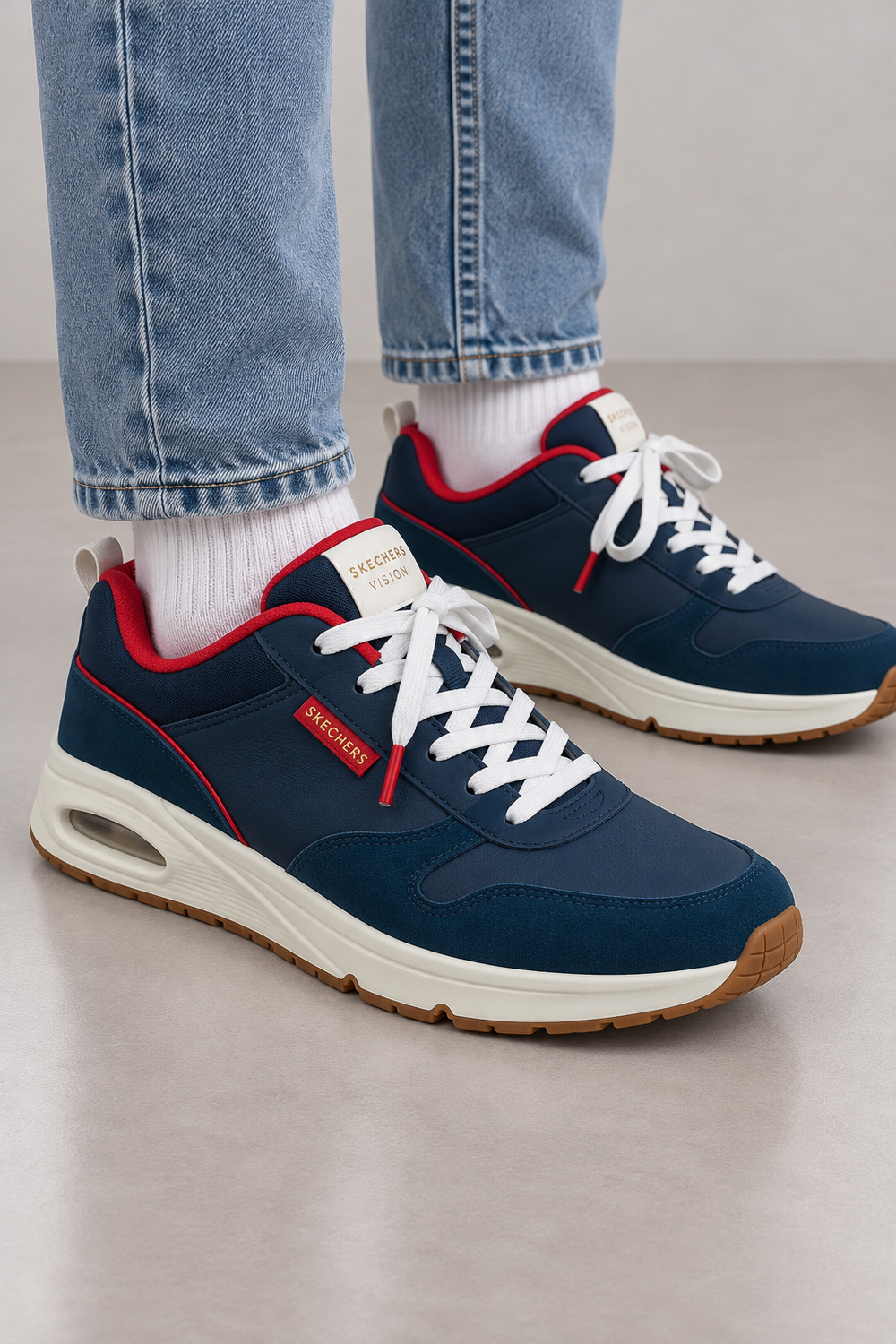 Skechers Street Uno Victory Pack Sneaker Blau Rot Gr. 42