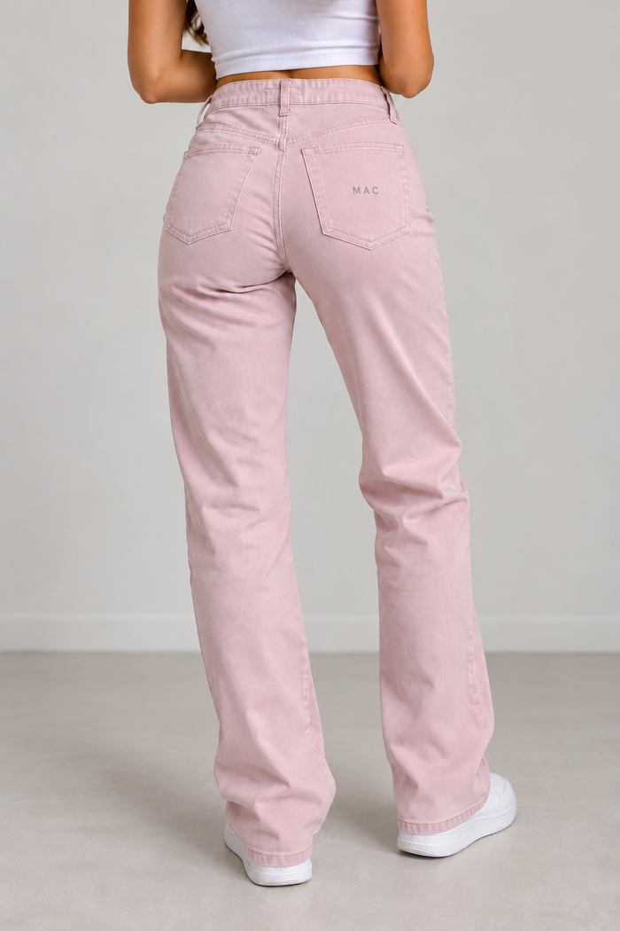 MAC Kelly Damen Jeans Rosa Gr. 38/34 Straight Leg High Waist Stretch
