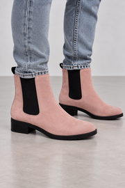 Högl Damen Chelsea Boots Veloursleder Rosa Gr. 37,5