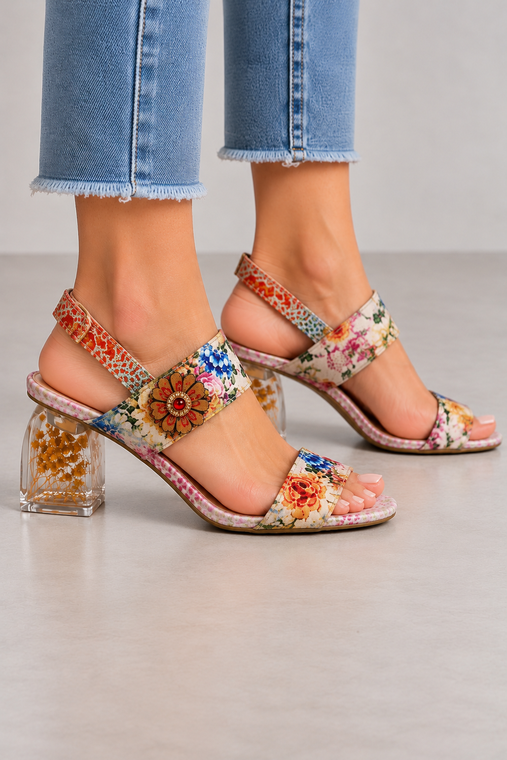 Laura Vita Framboiseo 26 Damen Leder Sandalen Coral Multicolor Gr. 41