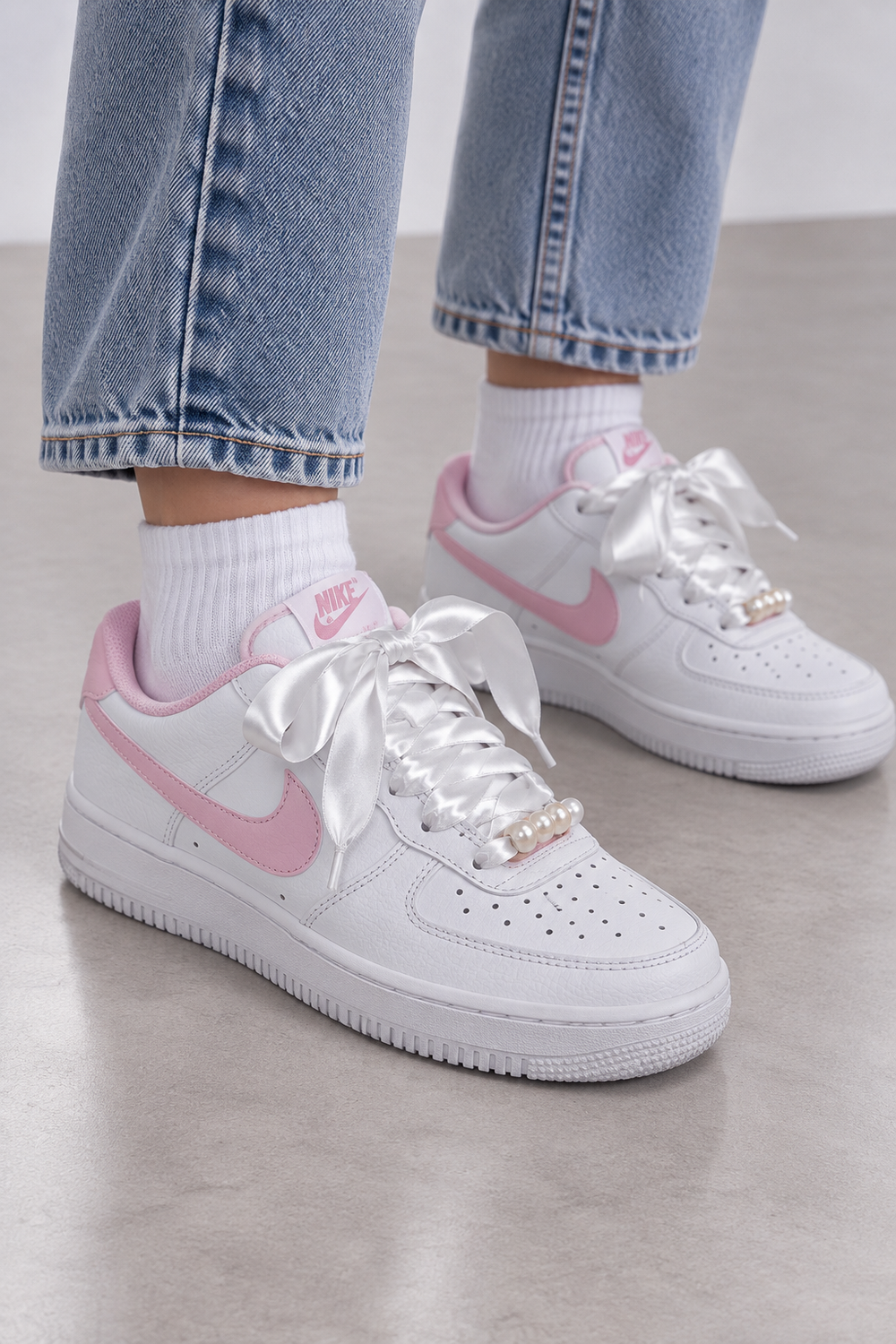 Nike Court Vision Low Damen Sneaker Weiß Rosa Gr. 36,5