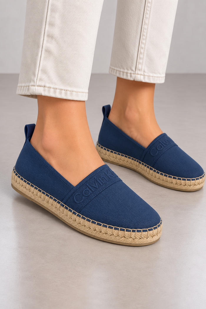 Calvin Klein Oblique Espadrille Webbing Damen Espadrilles Blau Gr. 38 Neu