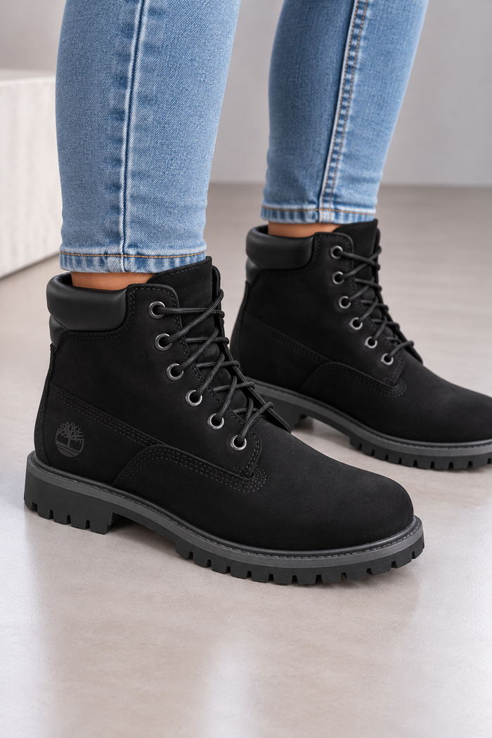 Timberland Waterville 6 Inch Waterproof Damen Nubuk Boots Schwarz Gr. 36