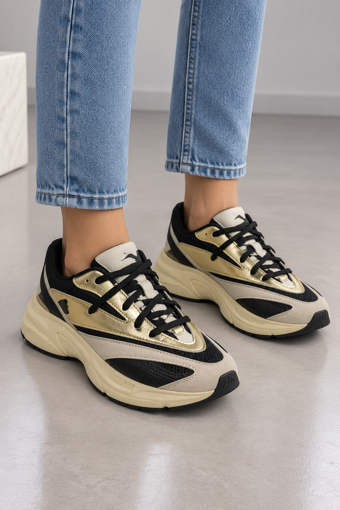 Adidas Lightstrike Damen Sneaker Schwarz Gold Beige Gr. 41 1/3