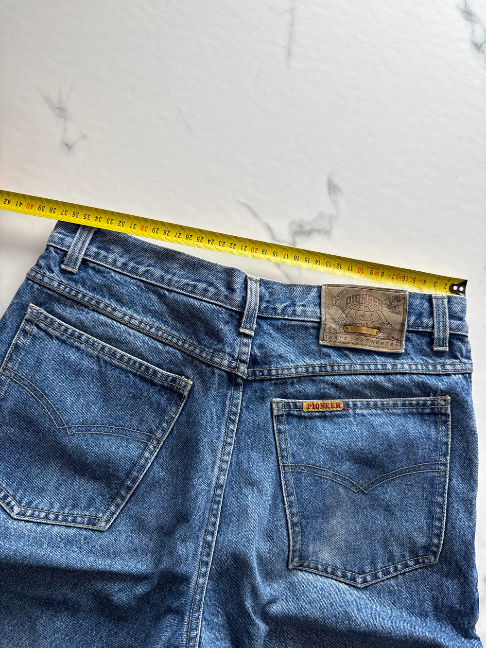 Pioneer Herren Jeans Blau W32 L32 Straight Leg 5-Pocket