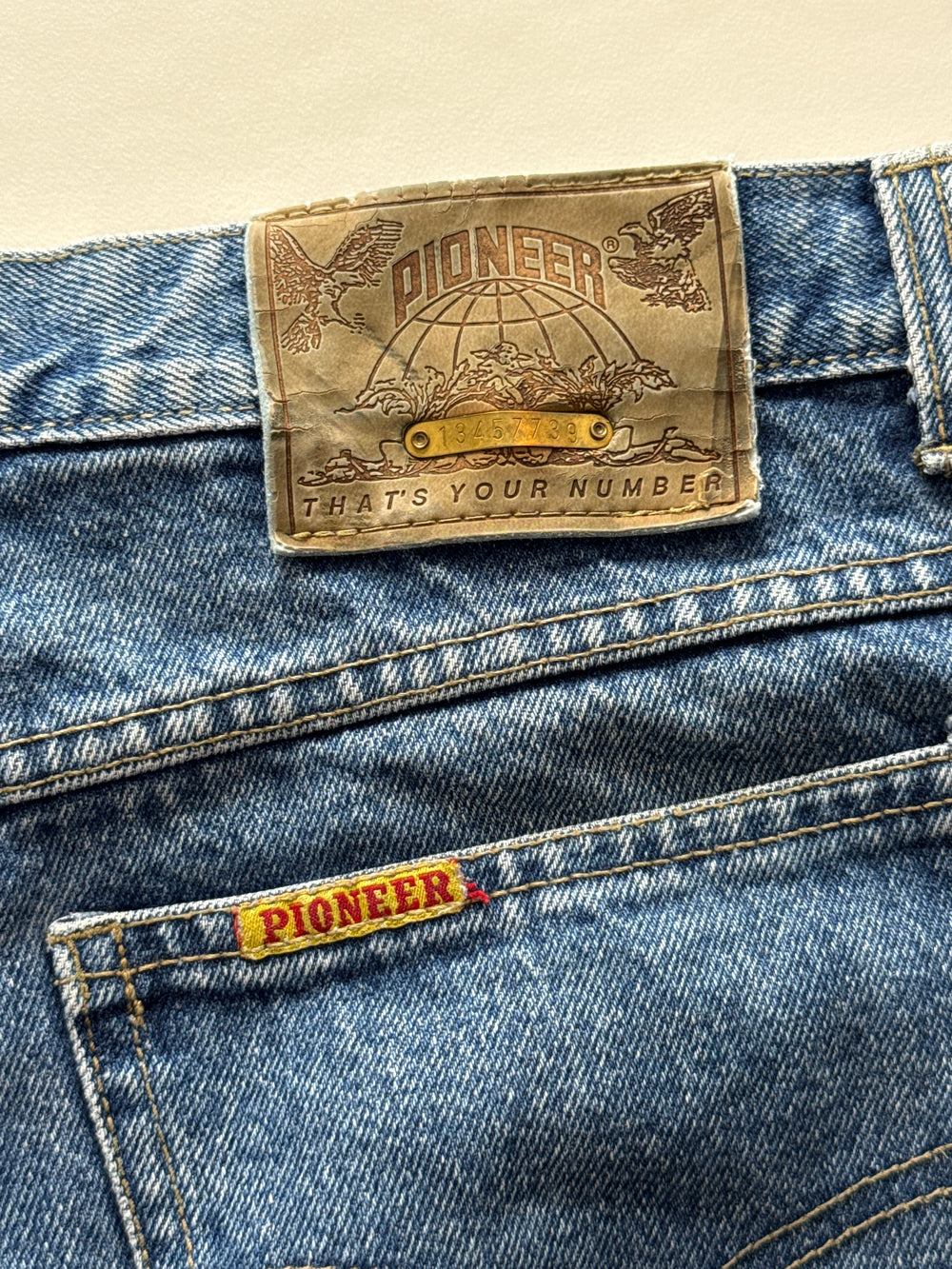 Pioneer Herren Jeans Blau W32 L32 Straight Leg 5-Pocket