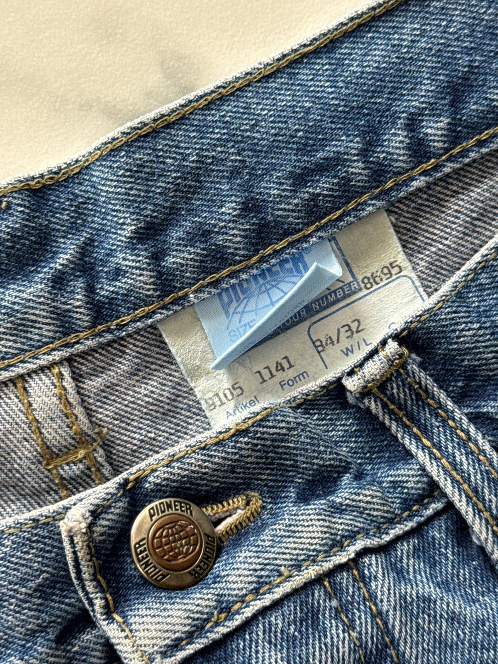 Pioneer Herren Jeans Blau W32 L32 Straight Leg 5-Pocket