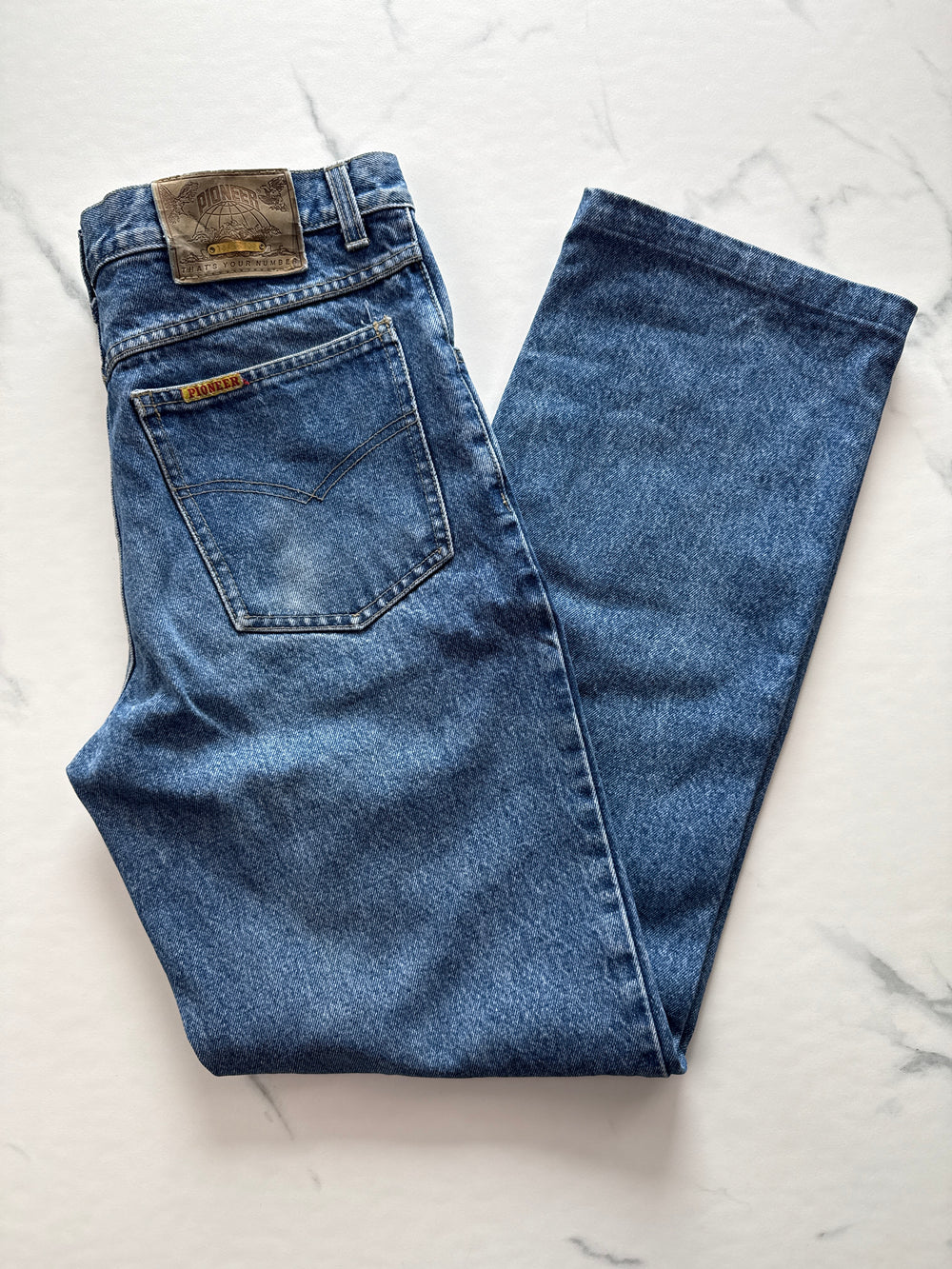 Pioneer Herren Jeans Blau W32 L32 Straight Leg 5-Pocket