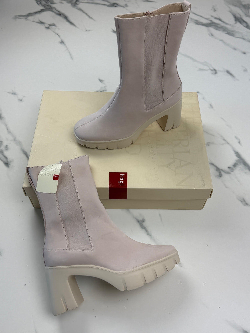 Högl Discovery Damen Nubukleder Stiefeletten Powder Rosa Gr. 37,5
