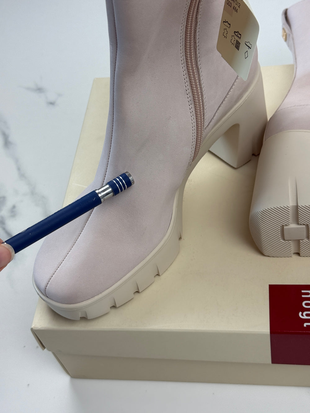 Högl Discovery Damen Nubukleder Stiefeletten Powder Rosa Gr. 37,5