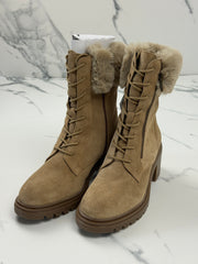 Geox D Damiana B Damen Wildleder Stiefeletten Braun mit Kunstfell Gr. 40
