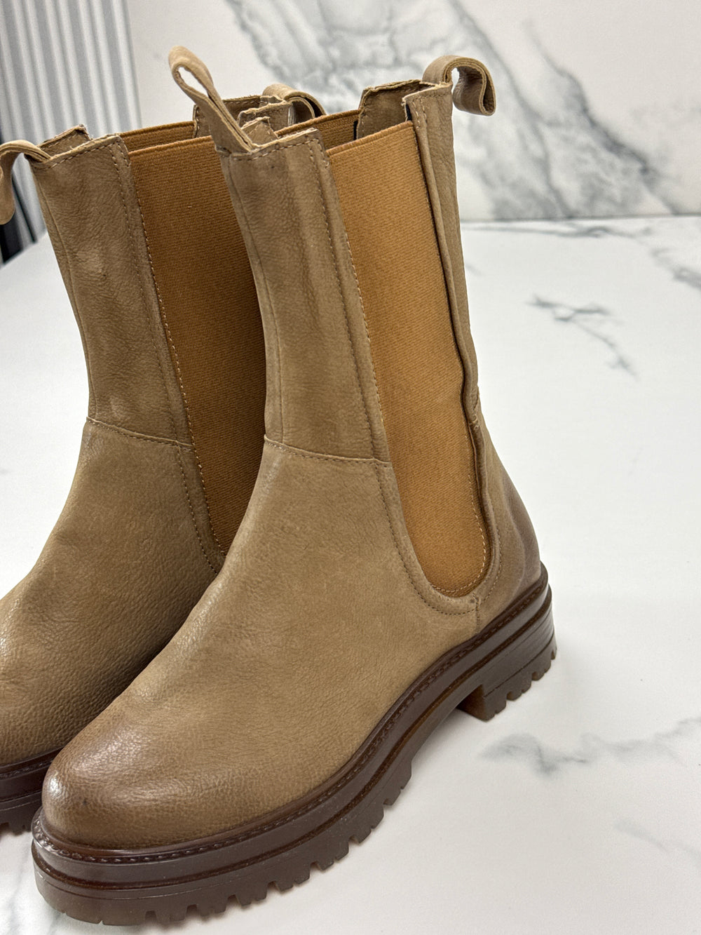 CINQUE 2230-10 Damen Leder Chelsea Boots Braun Gr. 36