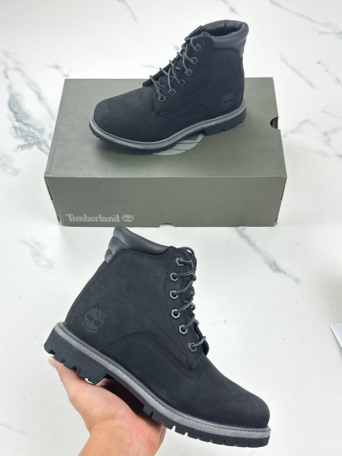 Timberland Waterville 6 Inch Waterproof Damen Nubuk Boots Schwarz Gr. 36