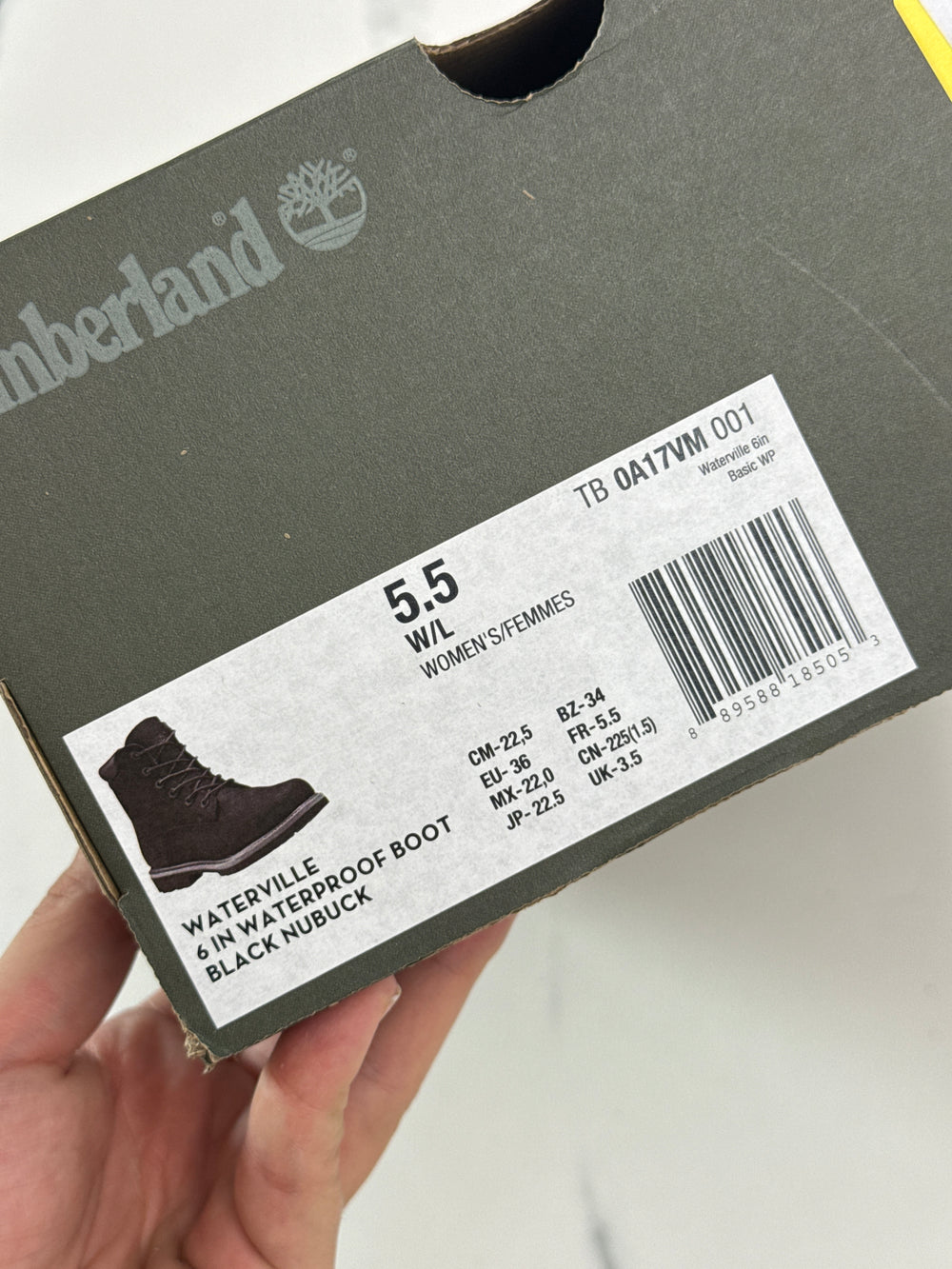 Timberland Waterville 6 Inch Waterproof Damen Nubuk Boots Schwarz Gr. 36