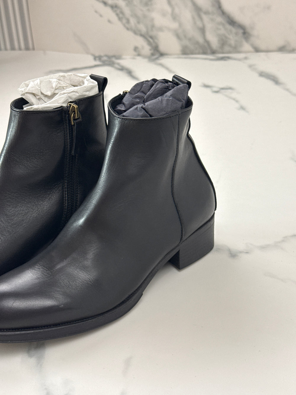 Helene Rouge Paris CA-1022 KRUST Damen Leder Stiefeletten Schwarz Gr. 37