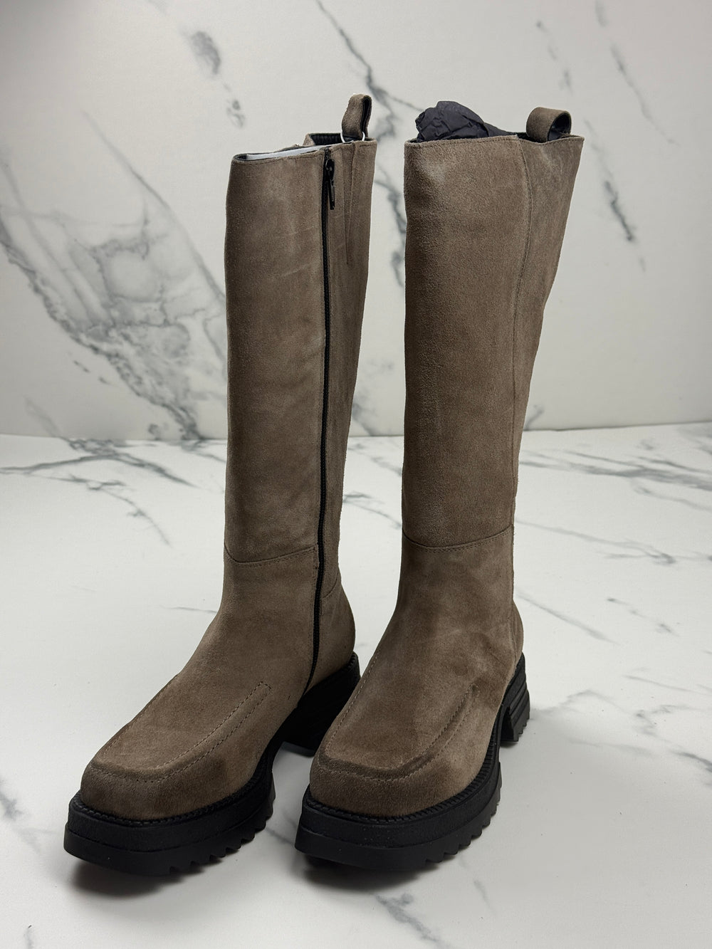 Lazamani 85.404 Damen Wildleder Stiefel Fango Gr. 37