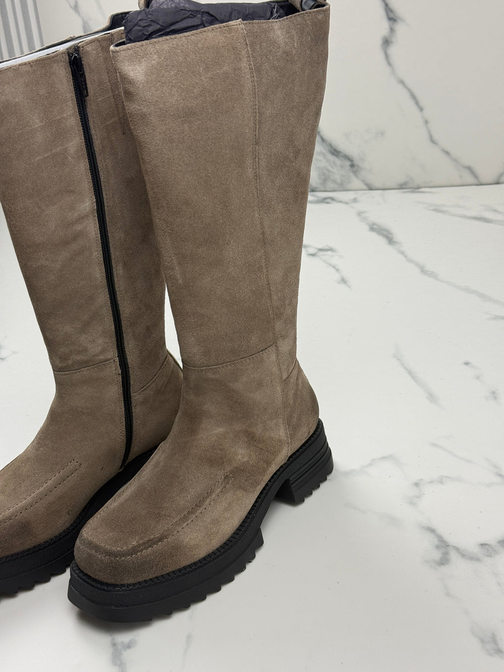 Lazamani 85.404 Damen Wildleder Stiefel Fango Gr. 37