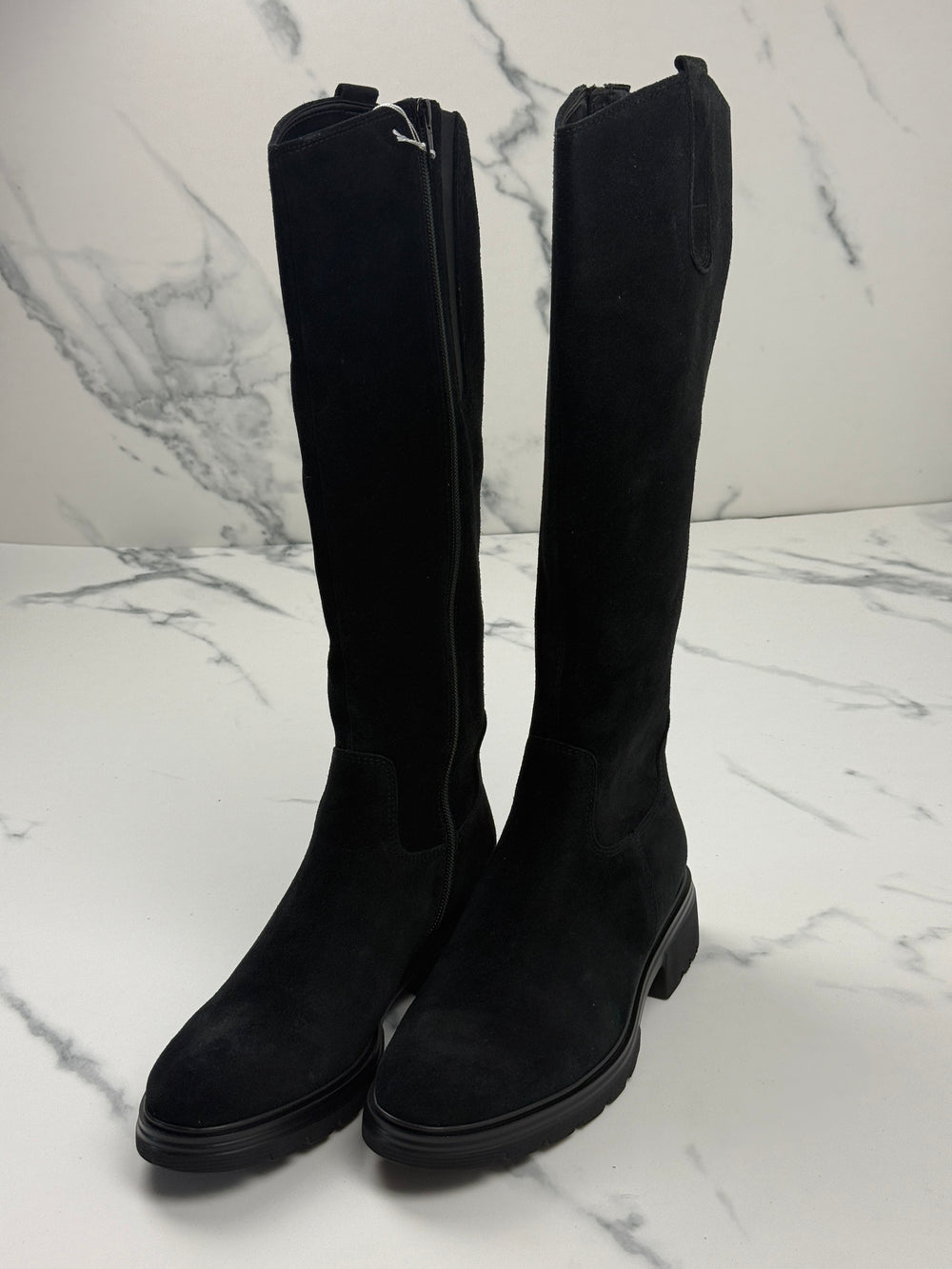 Gabor Damen Veloursleder Stiefel Schwarz Gr. 38,5 Schaftweite S