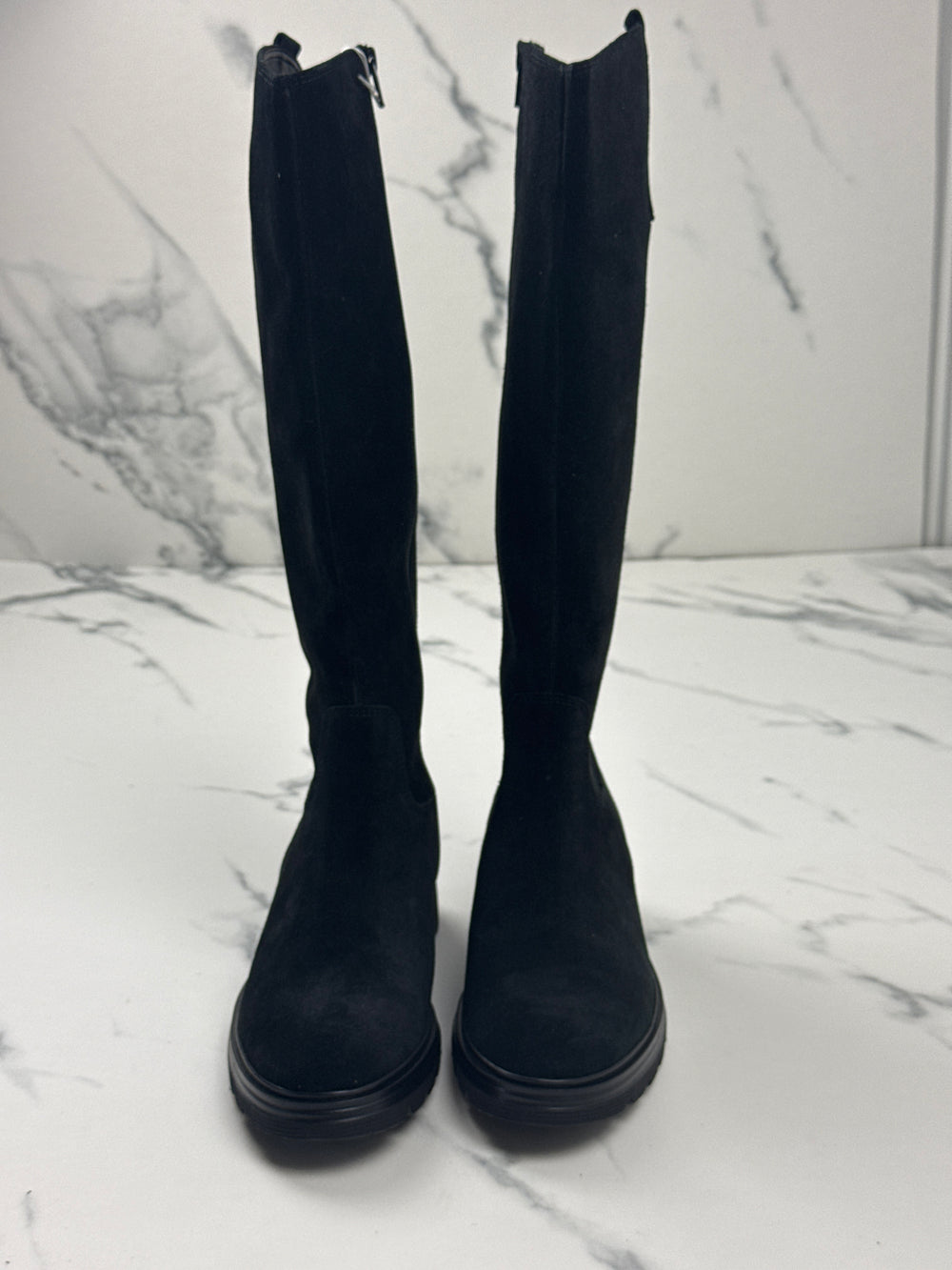 Gabor Damen Veloursleder Stiefel Schwarz Gr. 38,5 Schaftweite S
