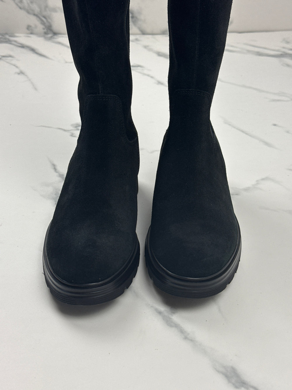 Gabor Damen Veloursleder Stiefel Schwarz Gr. 38,5 Schaftweite S