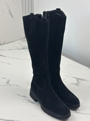 Gabor Damen Veloursleder Stiefel Schwarz Gr. 38,5 Schaftweite S