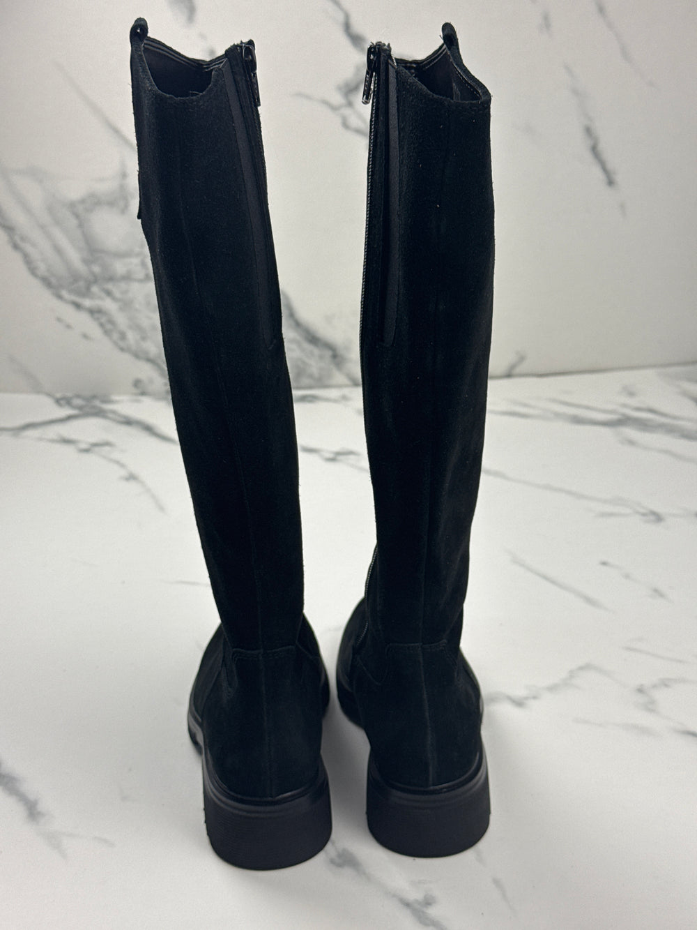 Gabor Damen Veloursleder Stiefel Schwarz Gr. 38,5 Schaftweite S