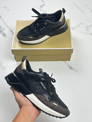 MICHAEL Michael Kors Theo Damen Sneaker Monogramm Schwarz Braun Gr. 37