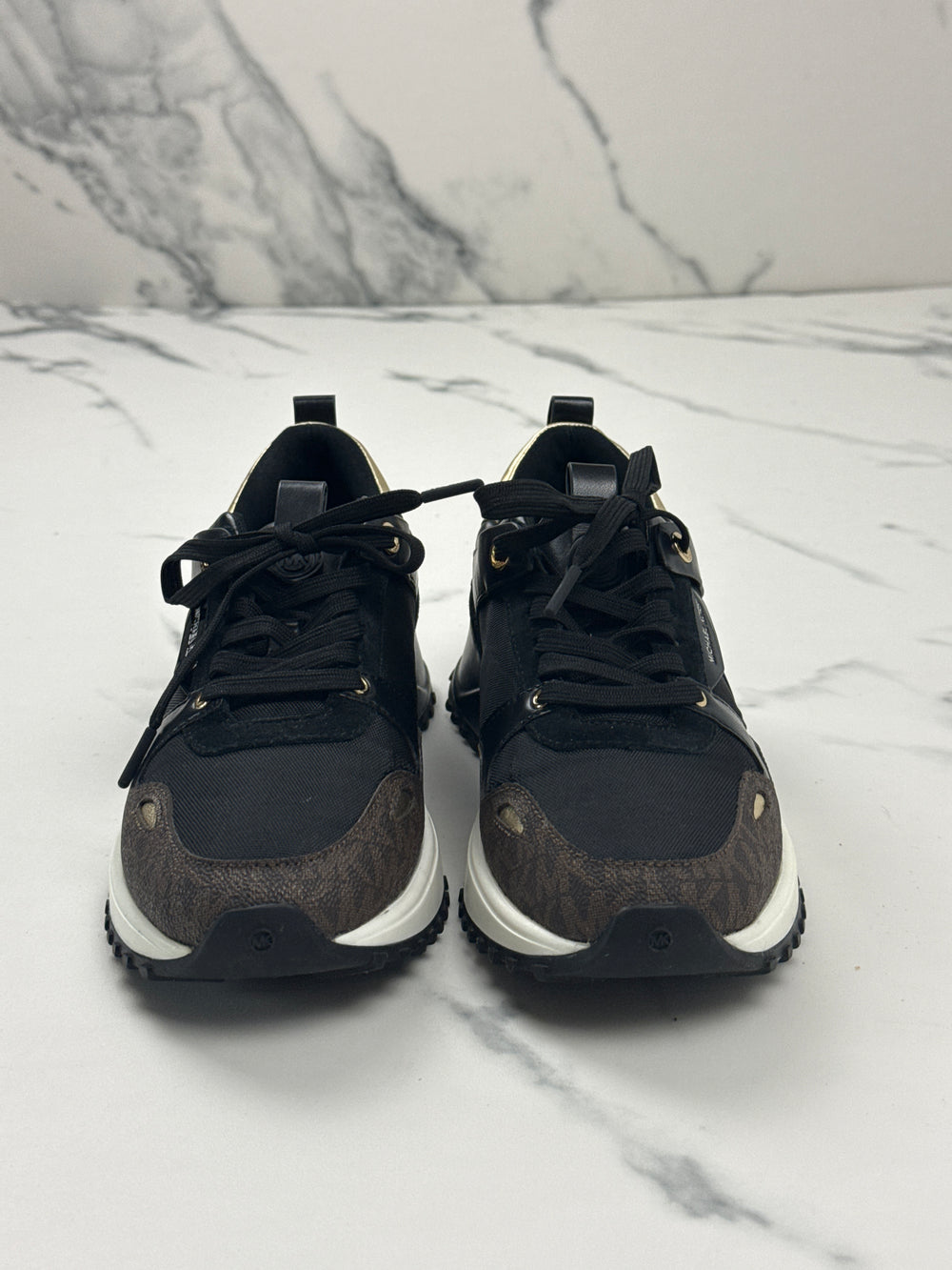 MICHAEL Michael Kors Theo Damen Sneaker Monogramm Schwarz Braun Gr. 37