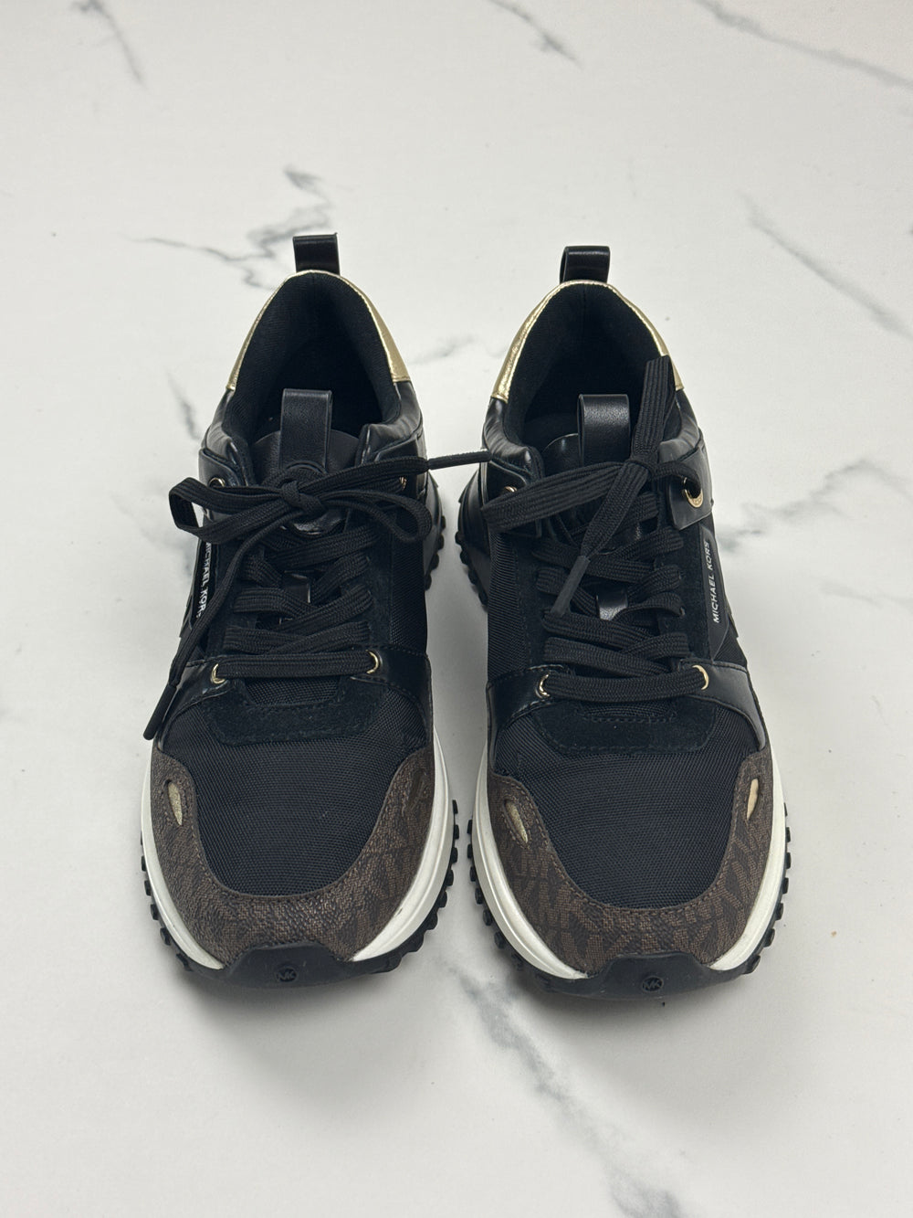 MICHAEL Michael Kors Theo Damen Sneaker Monogramm Schwarz Braun Gr. 37