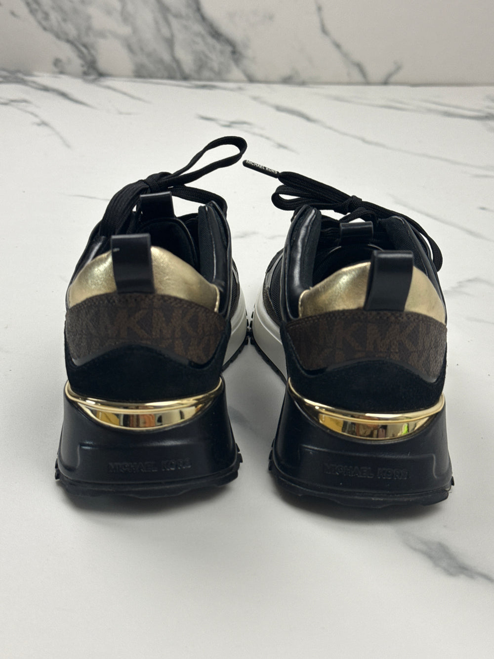 MICHAEL Michael Kors Theo Damen Sneaker Monogramm Schwarz Braun Gr. 37