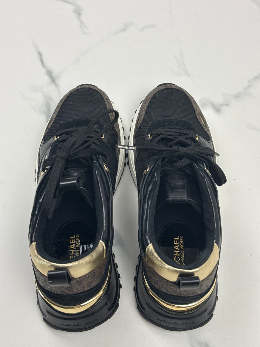 MICHAEL Michael Kors Theo Damen Sneaker Monogramm Schwarz Braun Gr. 37