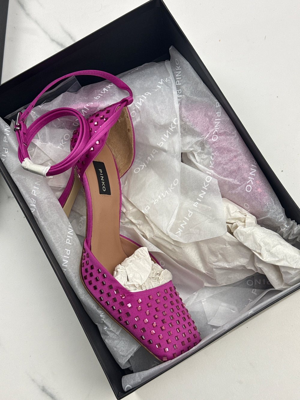 PINKO Fieno Decollete Damen Pumps Fuchsia Strass Gr. 36 Neu