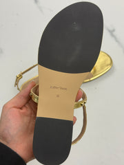 & Other Stories Damen Sandalen Gold Leder Nieten Gr. 38 Neu
