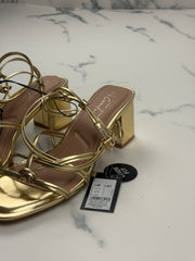 New Look Wide Fit Damen Sandalen Gold Blockabsatz Gr. 41 Neu mit Etikett