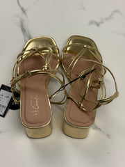 New Look Wide Fit Damen Sandalen Gold Blockabsatz Gr. 41 Neu mit Etikett