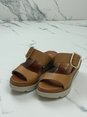 Lince Sindi Damen Sandalen Camel Leder Keilabsatz Gr. 37 Neu mit kleinem Mangel