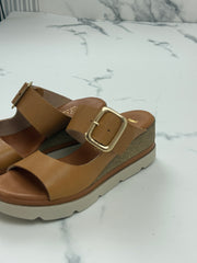 Lince Sindi Damen Sandalen Camel Leder Keilabsatz Gr. 37 Neu mit kleinem Mangel
