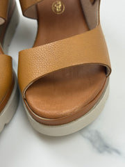Lince Sindi Damen Sandalen Camel Leder Keilabsatz Gr. 37 Neu mit kleinem Mangel