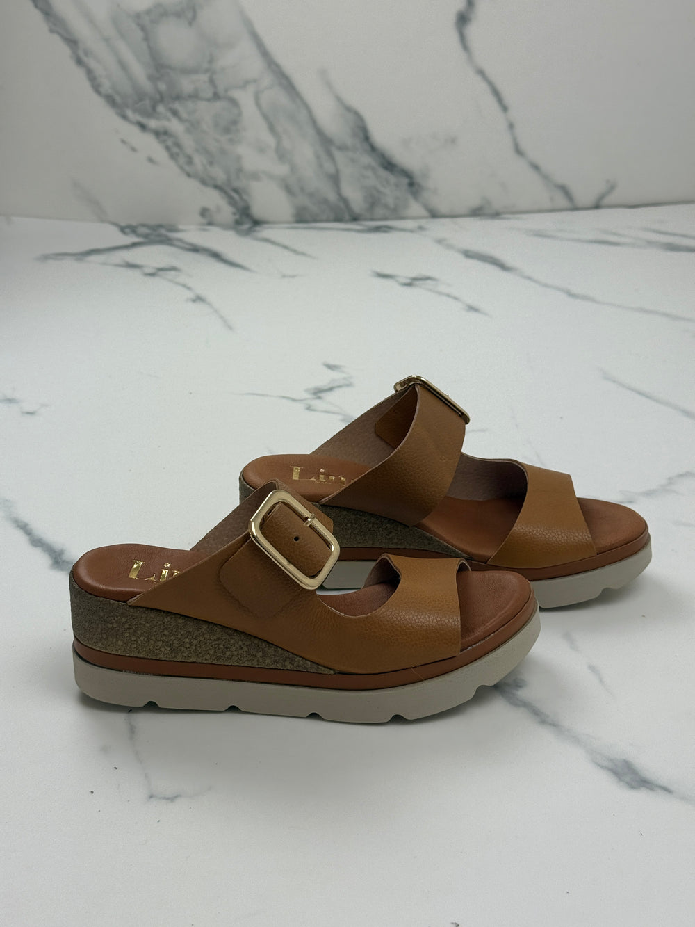 Lince Sindi Damen Sandalen Camel Leder Keilabsatz Gr. 37 Neu mit kleinem Mangel