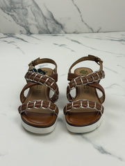Marco Tozzi by Guido Maria Kretschmer Damen Keilsandalen Cognac Gr. 40 Neu mit Etikett